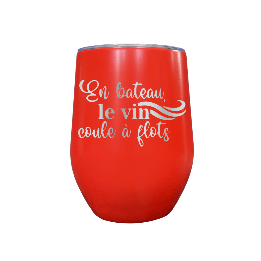 Verre gravé - En bateau, le vin coule à flots