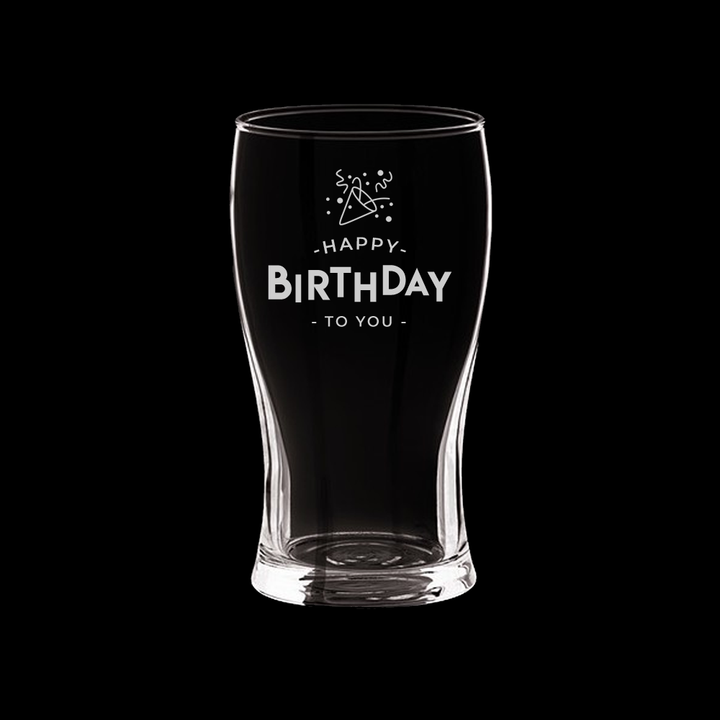 Verre gravé - Happy Birthday