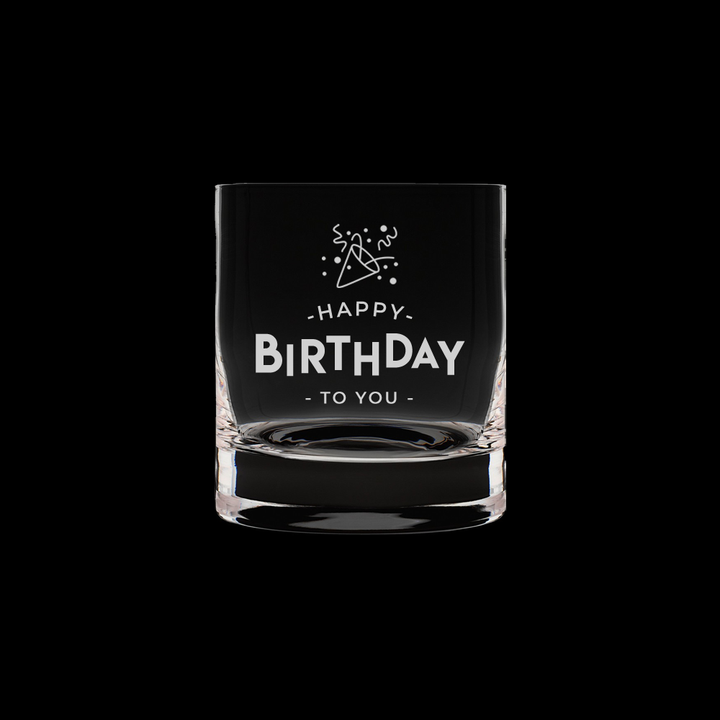 Verre gravé - Happy Birthday